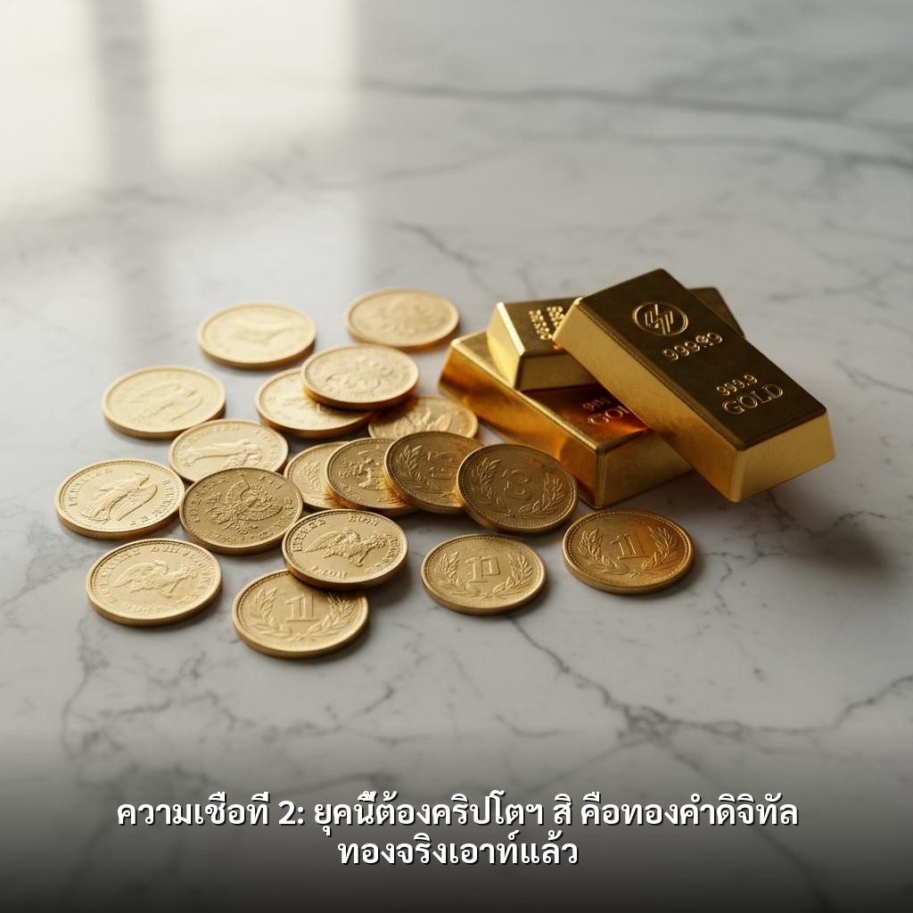 ความเชื่อที่ 2: ยุคนี้ต้องคริปโตฯ สิ คือทองคำดิจิทัล ทองจริงเอาท์แล้ว