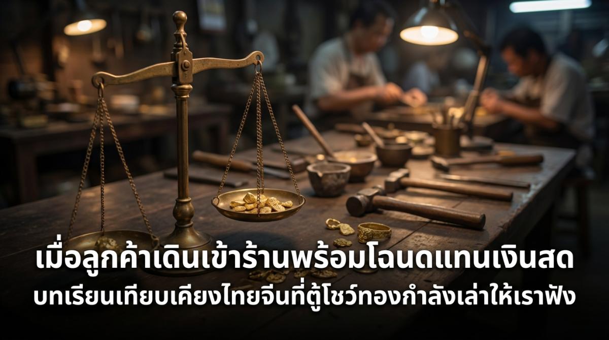 เมื่อลูกค้าเดินเข้าร้านพร้อมโฉนดแทนเงินสด บทเรียนเทียบเคียงไทยจีนที่ตู้โชว์ทองกำลังเล่าให้เราฟัง